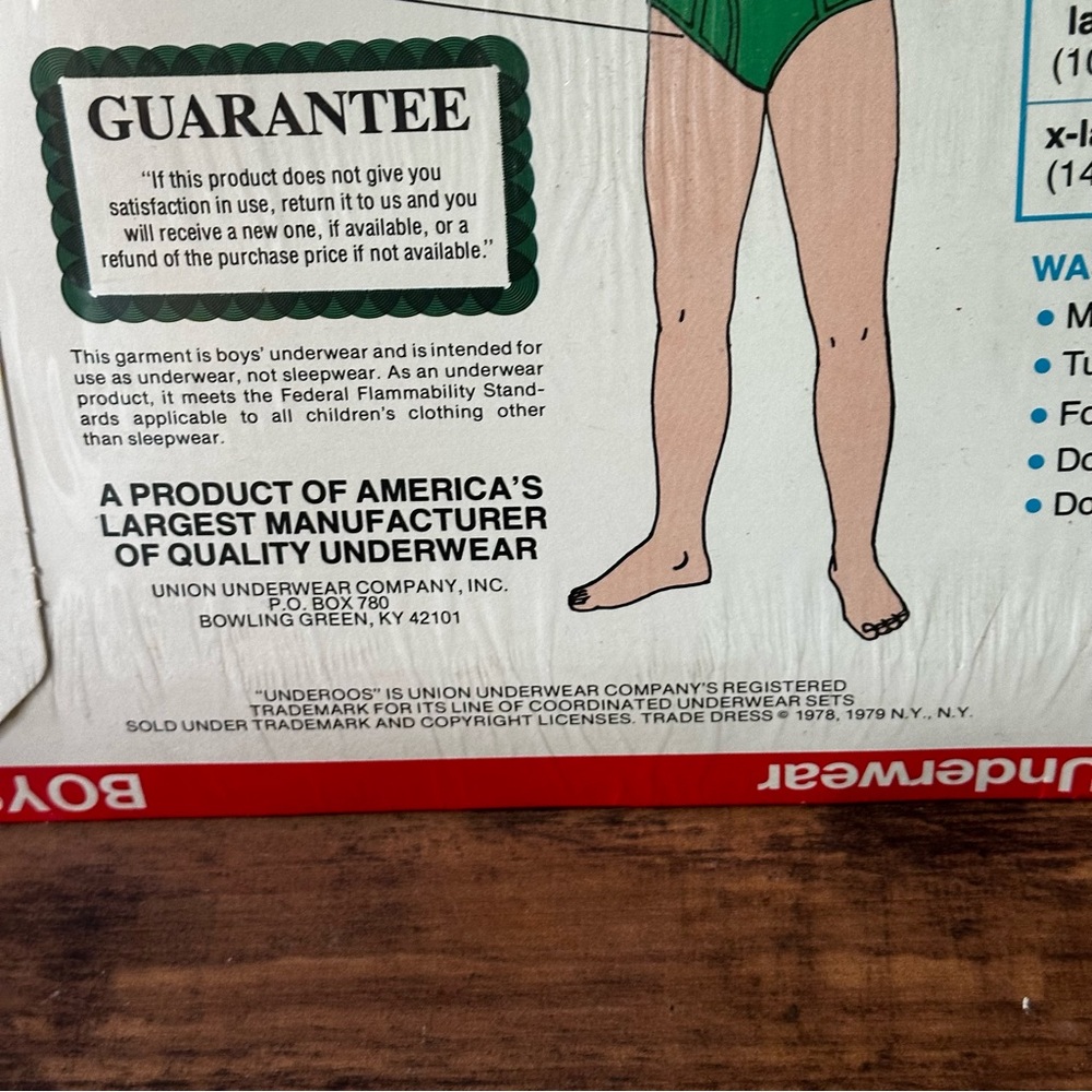 Vintage 1979 Boys Underoos Set Green Lantern Size XL (14-16) - Picture 3 of 3